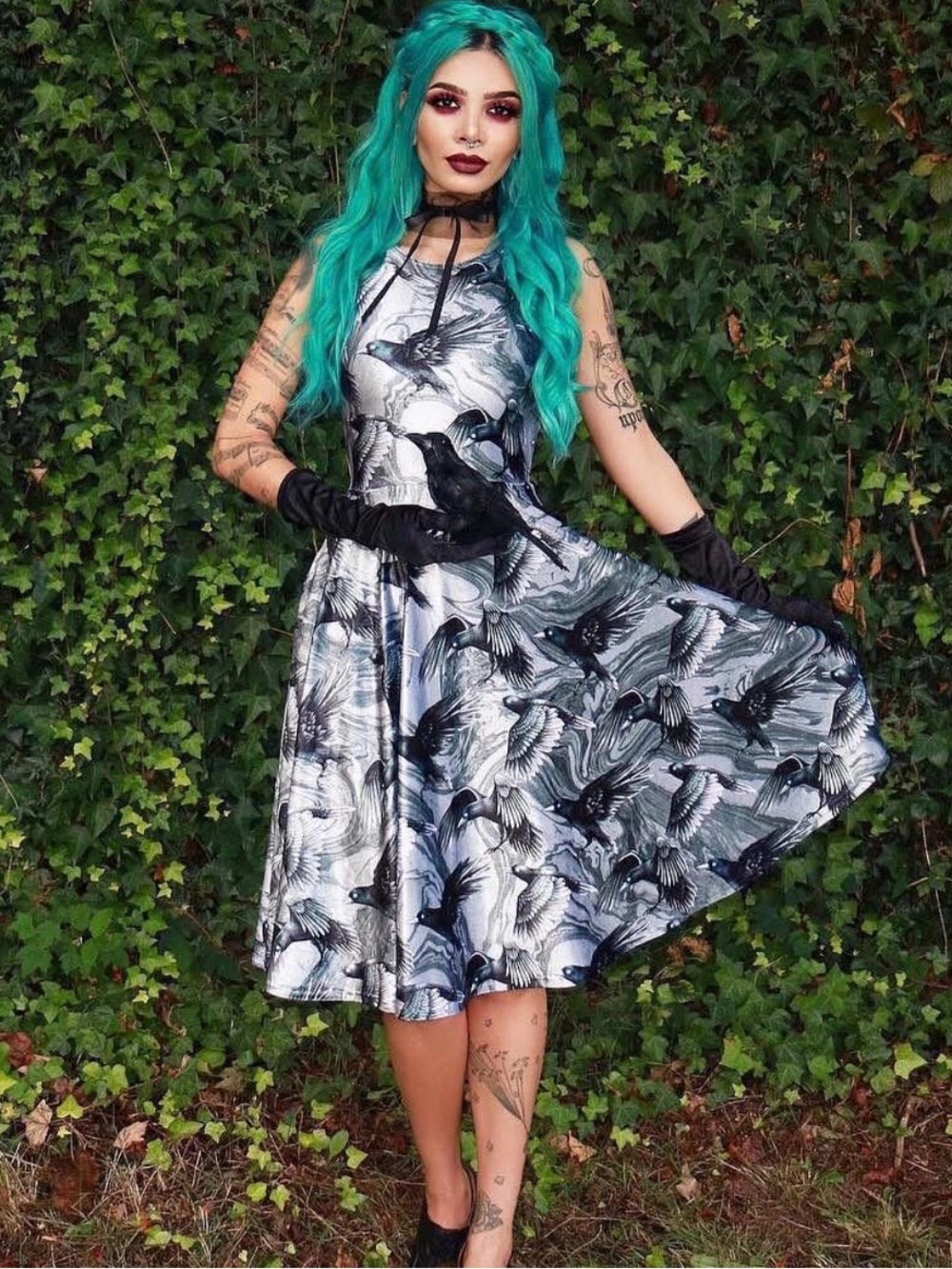 BlackMilk Ravenous Velvet Princess Midi Dress